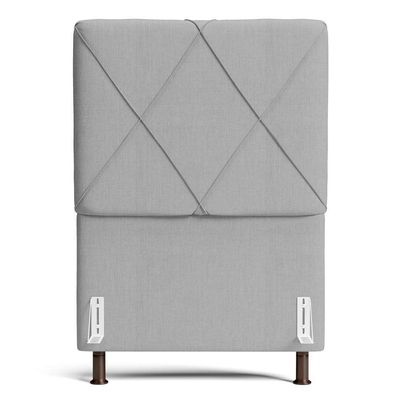 Cabeceira Cama Box Solteiro Mel 90cm Com Frame Linho Cinza Claro - Desk Design