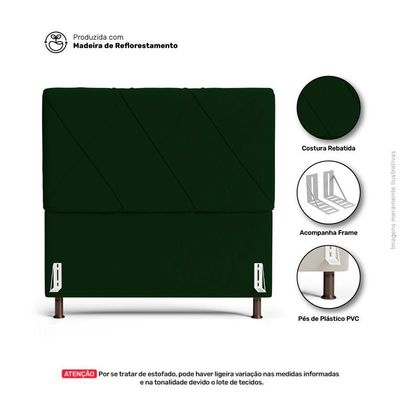 Cabeceira Cama Box Casal Mel 140cm Com Frame Veludo Verde - Desk Design