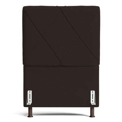 Cabeceira Cama Box Solteiro Mel 90cm Com Frame Sintético Marrom - Desk Design