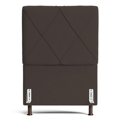 Cabeceira Cama Box Solteiro Mel 90cm Com Frame Suede Marrom - Desk Design