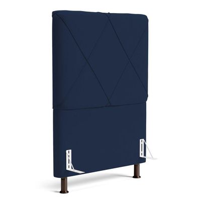 Cabeceira Cama Box Solteiro Mel 90cm Com Frame Suede Azul Marinho - Desk Design