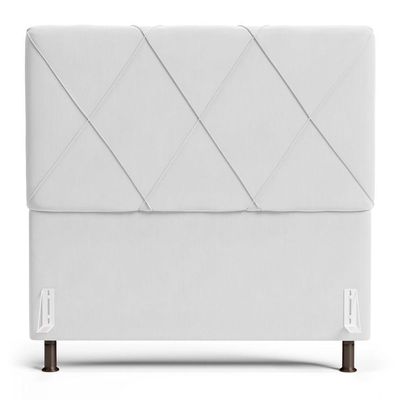 Cabeceira Cama Box Casal King Size Mel 195cm Com Frame Sintético Branco - Desk Design