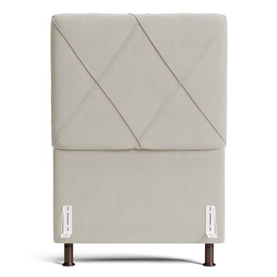Cabeceira Cama Box Solteiro Mel 90cm Com Frame Veludo Bege - Desk Design