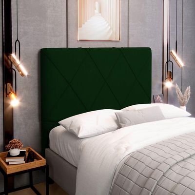 Cabeceira Cama Box Casal King Size Mel 195cm Com Frame Veludo Verde - Desk Design