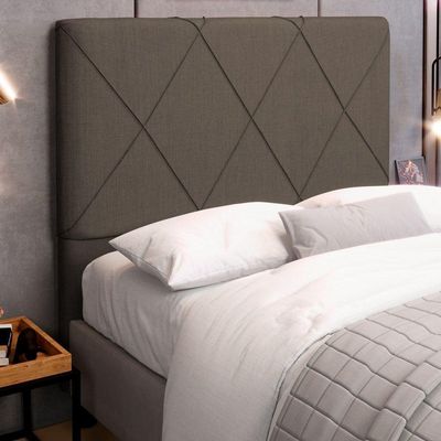 Cabeceira Cama Box Casal King Size Mel 195cm Com Frame Linho Marrom - Desk Design