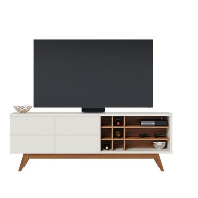 Conjunto Rack Para Tv E Mesa De Centro Isabel Off-white Freijo