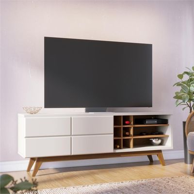 Conjunto Rack Para Tv E Mesa De Centro Isabel Off-white Freijo