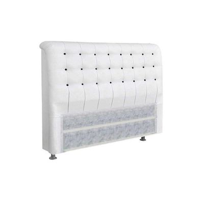 Cabeceira Cama Box Estofada Queen Queen Dama Plus Courano Branco-preto - Simbal