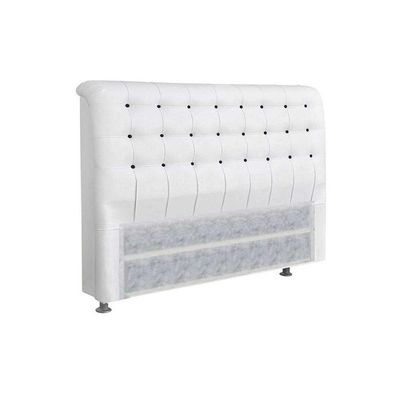 Cabeceira Cama Box Estofada King King Dama Plus Courano Branco-preto - Simbal