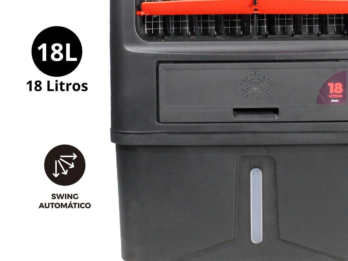 Climatizador 3 Velocidades de Ar Amvox 18L 90W ACL 018 Preto Voltagem: 220V