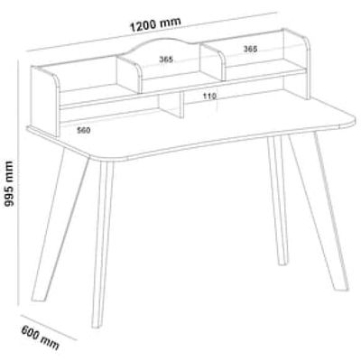 Escrivaninha Artely Sofia com Nichos - 120cm de largura Branco