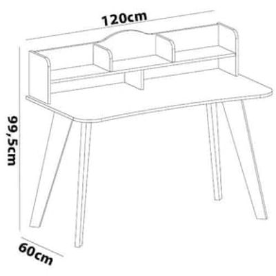 Escrivaninha Artely Sofia com Nichos - 120cm de largura Branco