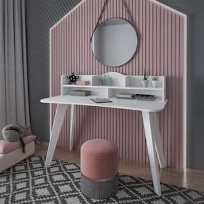 Escrivaninha Artely Sofia com Nichos - 120cm de largura Branco