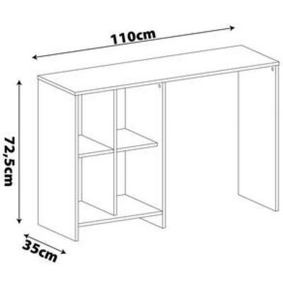 Escrivaninha Artely Matrix com 4 Nichos - 110cm de largura Branco