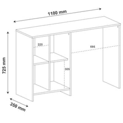 Escrivaninha Artely Matrix com 4 Nichos - 110cm de largura Branco