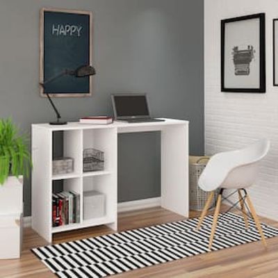 Escrivaninha Artely Matrix com 4 Nichos - 110cm de largura Branco