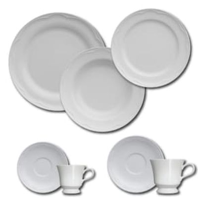 Aparelho de Jantar, Chá, Café e Sobremesa 42 Peças Germer Cottage em Porcelana - Branco
