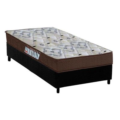 Cama Box Solteiro: Colchão Ortopédico Ortobom D45/Ep Fort Tech Iso 150 + Base Black(88X188)
