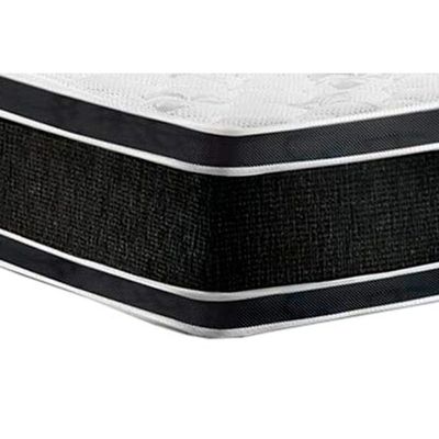 Cama Box Baú Queen: Colchão Castor D33 Black E White Air Double Face Euro Pillow+Base Clean(158X198)
