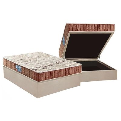 Cama Box Baú Casal: Colchão Espuma Anjos D28 Confort + Base Crc Suede Clean(138X188)