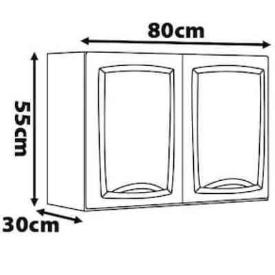 Armário Aéreo Duplo Itatiaia New Premium com 2 Portas e 1 Prateleira - 80cm de largura Branco