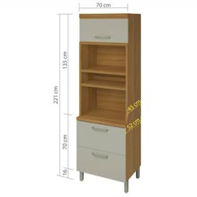 Paneleiro Nesher Princesa 2 Portas 1 Gaveta  70cm Branco
