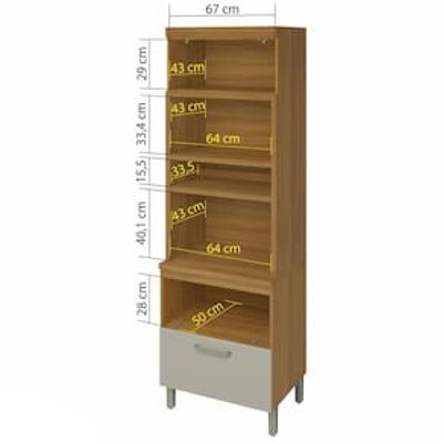 Paneleiro Nesher Princesa 2 Portas 1 Gaveta  70cm Branco
