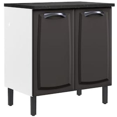 Balcão Duplo Itatiaia New Premium com 2 Portas e 2 Prateleiras - 80cm de largura Grafite