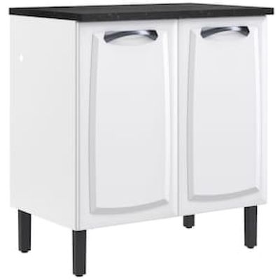 Balcão Duplo Itatiaia New Premium com 2 Portas e 2 Prateleiras - 80cm de largura Branco
