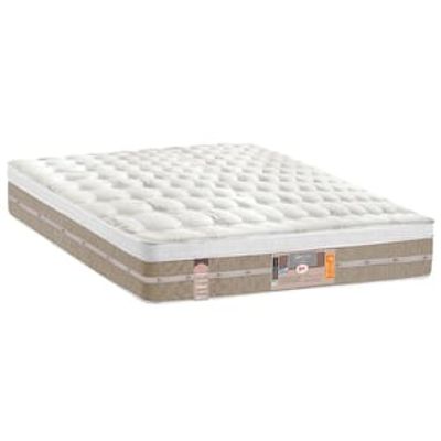 Colchão Casal Castor Silver Star Air com Molas Ensacadas e Euro Pillow 32x128x188 cm - Branco/Bege