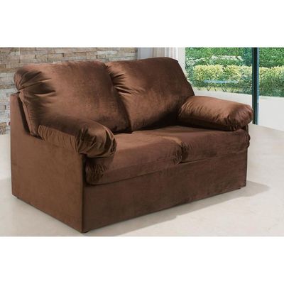Sofá Cama p/Sala MH1456 Idea Suede Marrom Escuro - Herval