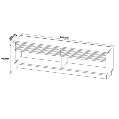Rack para TV RA2000 até 65 Polegadas c/ 2 Gavetas e 2 Nichos Natural - Tecno Mobili
