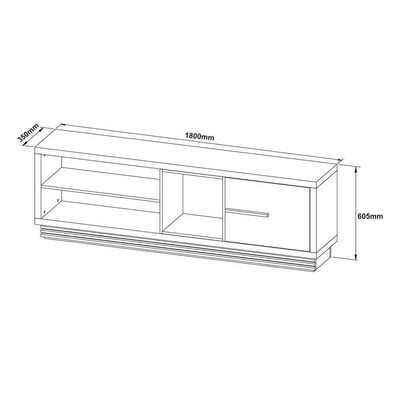 Rack para TV RA2002 até 65 Polegadas c/ 1 Porta e 3 Nichos Natural/Off White - Tecno Mobili