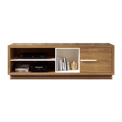 Rack para TV RA2002 até 65 Polegadas c/ 1 Porta e 3 Nichos Natural/Off White - Tecno Mobili