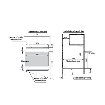 Forno Elétrico de Embutir Lady 45Litros Safanelli Preto 220V 220V