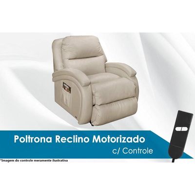 Poltrona Reclinável p/ Sala Divino Urbany Zero Wall Motorizada Giro e Balanço Courano Bege - Probel