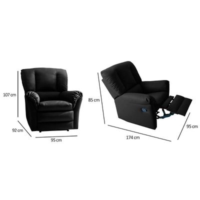 Poltrona Reclinável p/ Sala Da Vinci Malbec Zero Wall Giro e Balanço Suede Bege - Probel