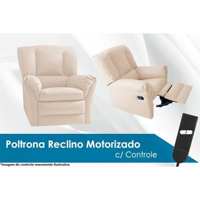 Poltrona Reclinável p/ Sala Da Vinci Malbec Zero Wall Motorizada Giro e Balanço Suede Bege - Probel