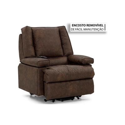 Poltrona Reclinável Motorizada p/ Sala MH 3678 c/ Lift Courano Marrom - Herval