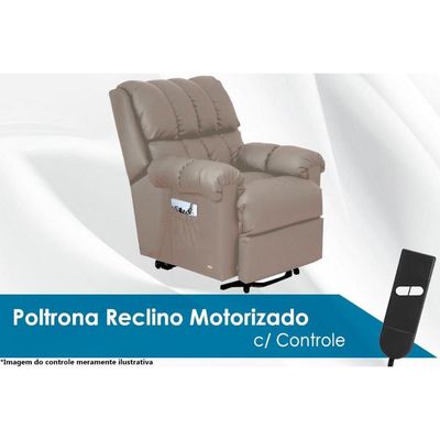 Poltrona Reclinável Motorizada p/ Sala Detroit Golden Zero Wall c/ Lift Courano Bege - Probel