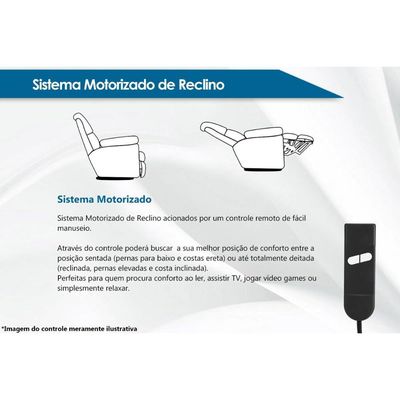 Poltrona Reclinável Motorizada p/ Sala Detroit Golden Zero Wall c/ Lift Courano Preto - Probel