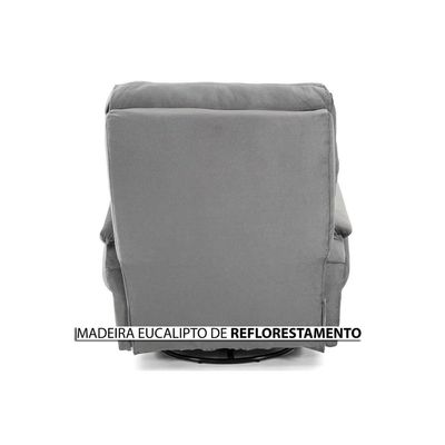 Poltrona Reclinável c/Massagem p/ Sala MH 1217 Two Way Suede Bege - Herval