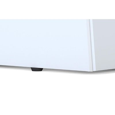 Mesa de Sala Jantar Italia + Tampo Madeirado Vidro 170x90cm Freijó/Off White - DJ Móveis