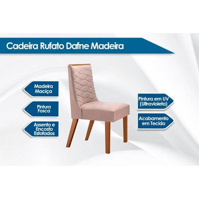 Kit 2 Cadeiras Sala Jantar Dafne Madeira 2 Un Capuccino/Animale Chocolate - Rufato