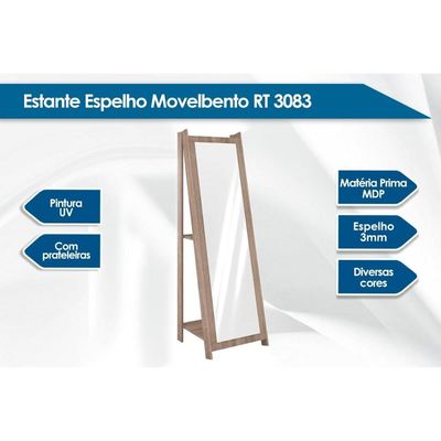 Multiuso Quarto Juvenil Espelho RT 3083 Preto - Movelbento