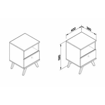 Mesa Lateral p/ Sala RT3019 c/ 1 Gaveta Branco - Movelbento