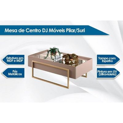 Mesa Centro Sala Pilar Off White - DJ Móveis