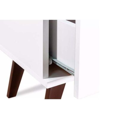 Mesa Cabeceira Casal RT3019 c/ 1 Gaveta Branco - Movelbento