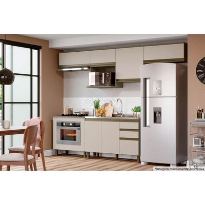 Gabinete de Cozinha Modulado Balcão Connect p/ Forno Embutir 80cm Duna/Cristal - Henn