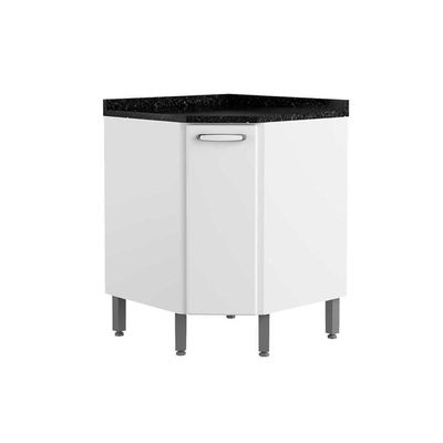 Gabinete de Cozinha Modulado Balcão Canto Oblíquo Evidence 7115 1 Porta c/ Tampo Branco - Bertolini